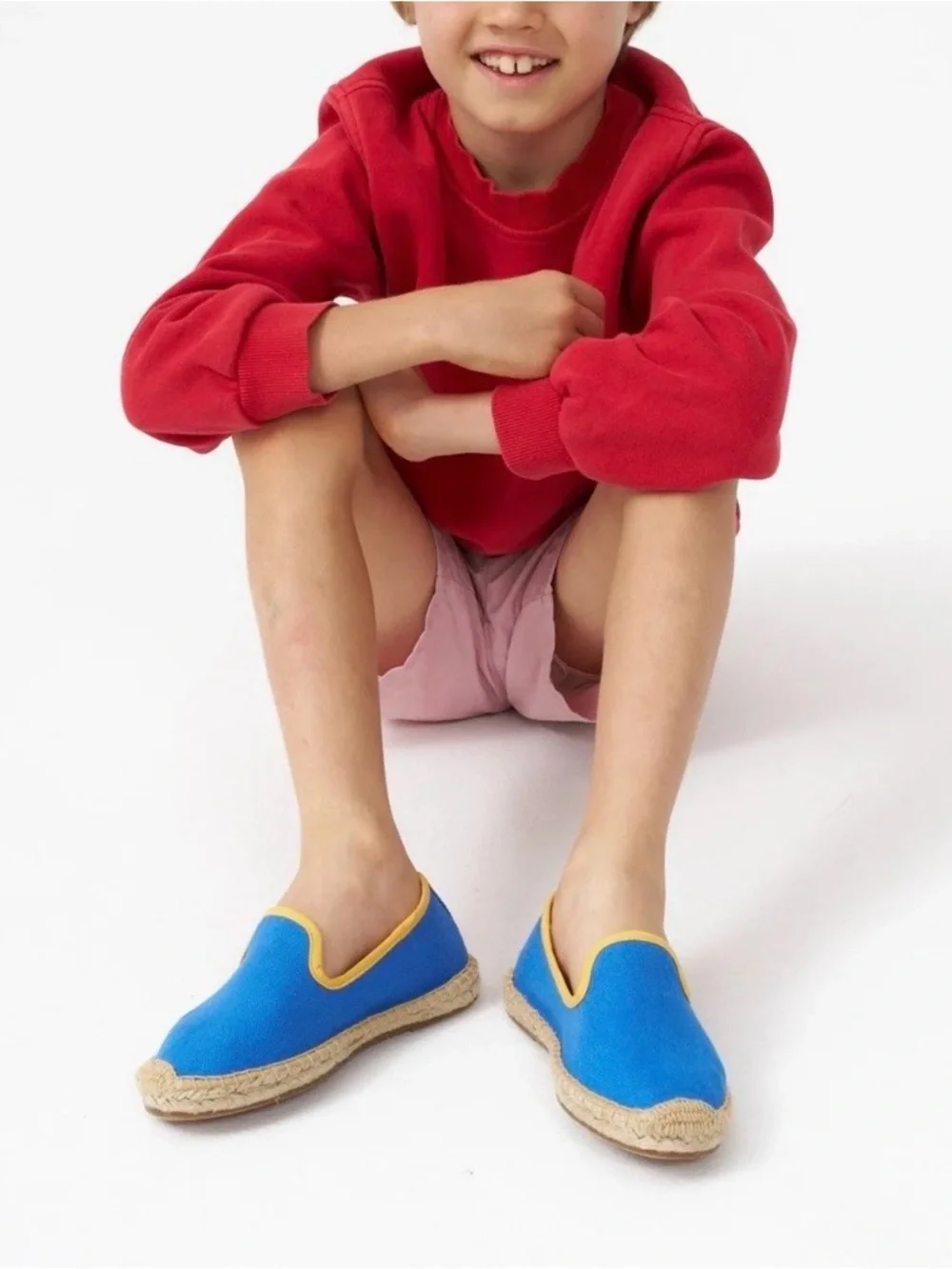 Soludos Kids Smoking Espadrille Blue Yellow Shoes Size 12-12.5 new without box